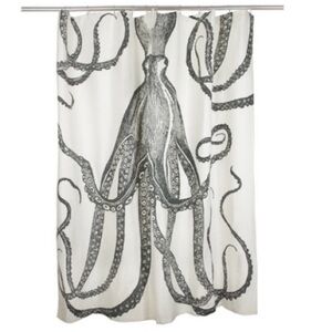 Thomas Paul Nautical Octopus Shower Curtain B&W